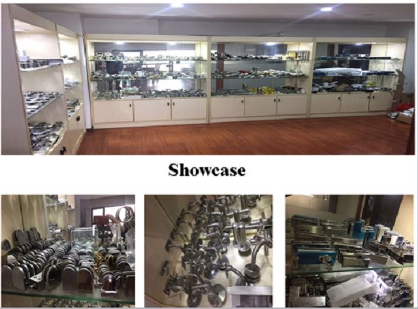 Commercial tempered double glass door lock