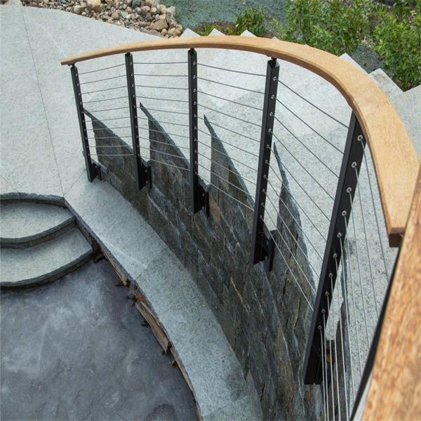 Black Color Stainless Steel Cable Floor Railing 