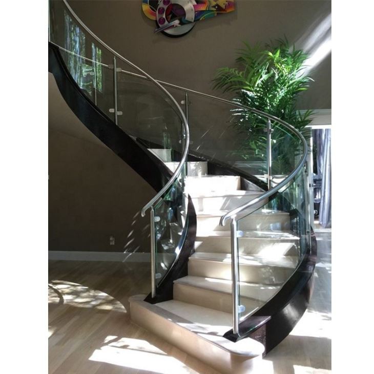 Curved Glass Stair Railing